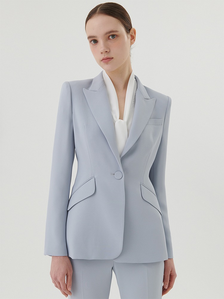 CLASSIC ONE-BUTTON JACKET - SKY